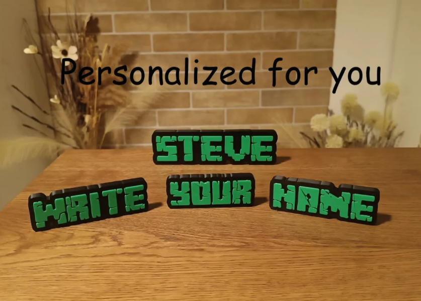 Gepersonaliseerde minecraft naambord