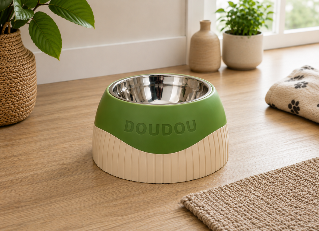 Curved voerbak met naam